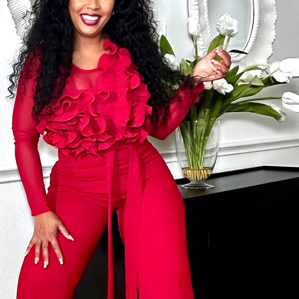 Red sexy jumpsuit